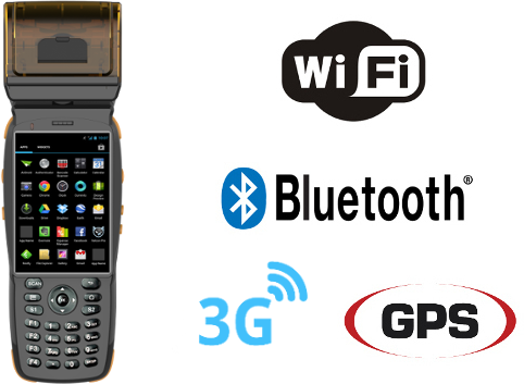 wodoodporny kolektor danych przemysłowy smartfon przmeysłowy drukarka termiczna nfc rfid skaner kodów kreskowych profesjonalny wytrzymały android wifi bluetooth ip65